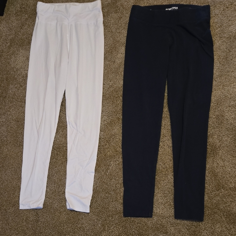 White and Blue Leggings Set